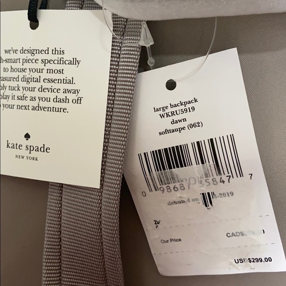 NWT Kate spade Newyork Large backpack